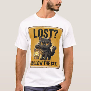 T-shirt Conception d'Aventure de Lanterne de Chat Perdu