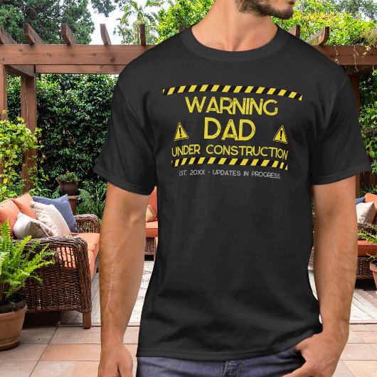 T-shirt Conception d'avertissement Papa en construction