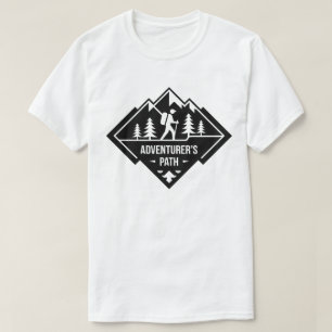 T-shirt Conception de badge de randonnée en montagne sur l