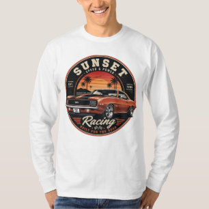 T-shirt Conception de badge de voiture de muscle vintage