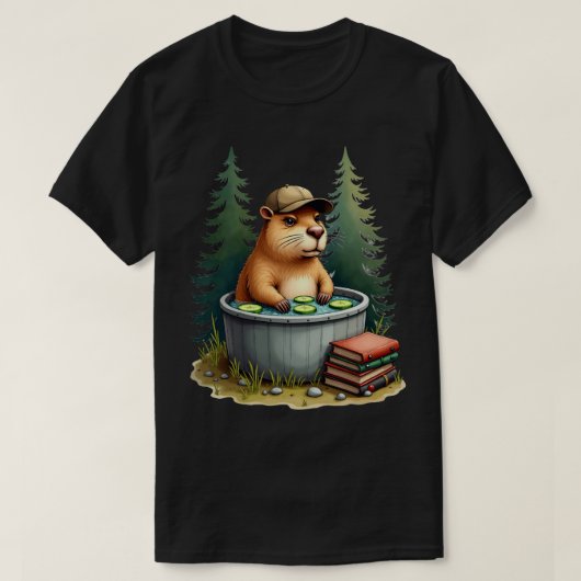 T-shirt Conception de baignoire à remous de camping de cap (Design devant)