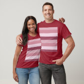 T-shirt Conception de bandes de tons de couleur rose (Unisexe)
