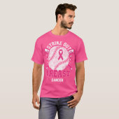 T-shirt Conception de baseball en ruban rose pour cancer d (Devant entier)