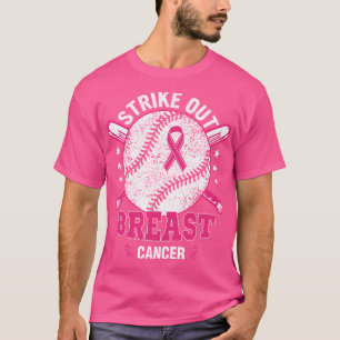 T-shirt Conception de baseball en ruban rose pour cancer d