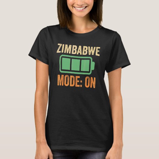 T-shirt Conception de batterie en mode Zimbabwe (Devant)
