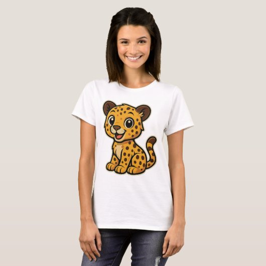 T-shirt Conception de bébé guépard (Devant entier)