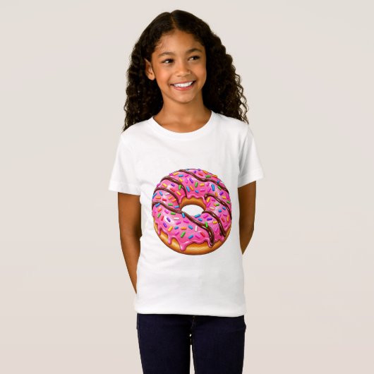 T-Shirt Conception de beignet coloré mignon (Devant entier)