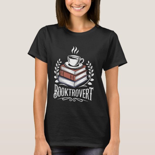 T-shirt Conception de bibliothèque Booktrovert pour un bib (Devant)