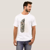 T-shirt Conception de bloc du bois non fini de "oiseau et (Devant entier)