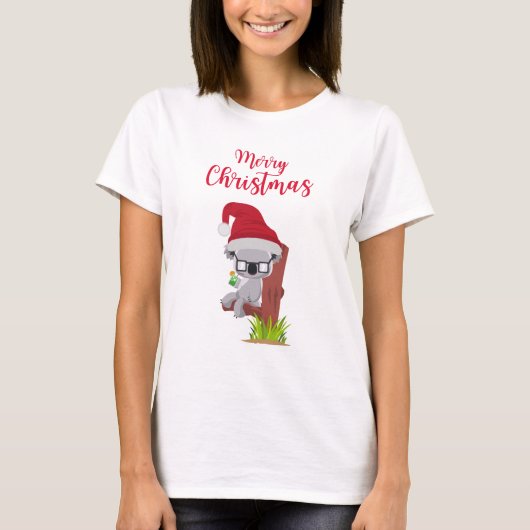 T-shirt Conception de boisson de Noël Cute Koala en Austra (Devant)