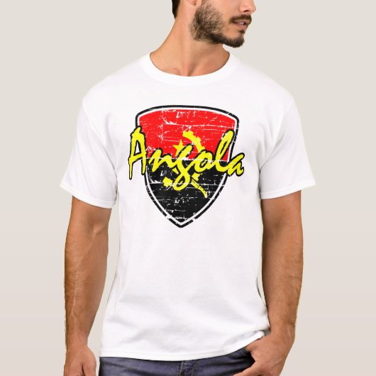T-shirt Conception de bouclier de l'Angola (Devant)
