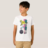 T-shirt Conception de Bowling Rétro Rose (Devant entier)