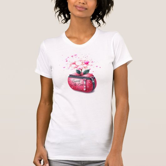 T-shirt Conception de broches à la pomme douce (Devant)