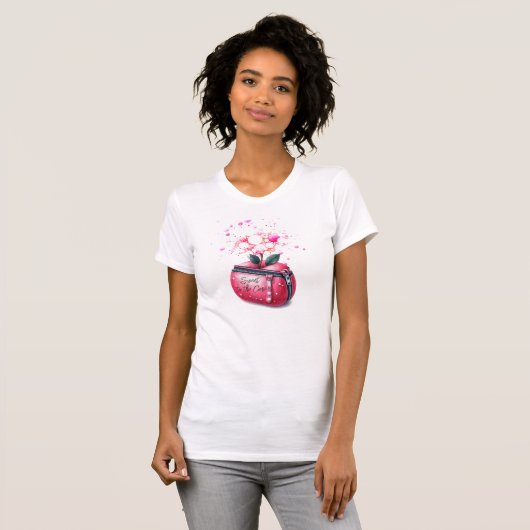 T-shirt Conception de broches à la pomme douce (Devant entier)