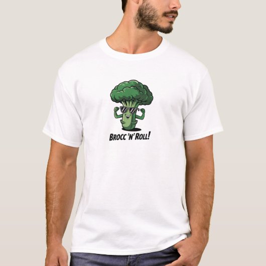 T-shirt Conception de brocoli cool Brocc 'n' Roll (Devant)