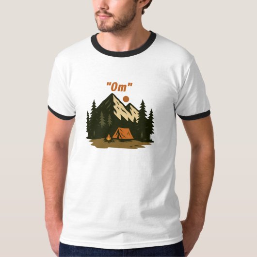 T-shirt Conception de camping de méditation de la montagne (Devant)