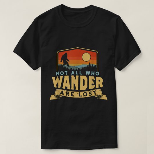 T-shirt Conception de camping rétro Bigfoot Wanderer (Design devant)