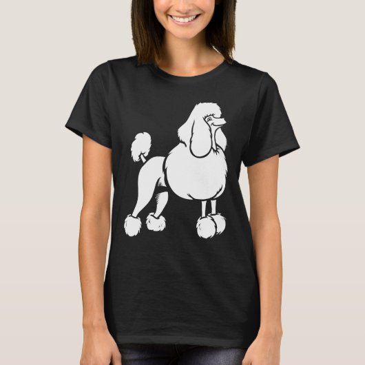T-shirt conception de caniche blanc (Devant)