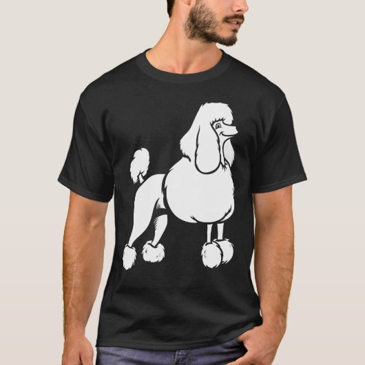 T-shirt conception de caniche blanc (Devant)