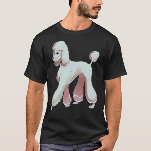 T-shirt Conception de caniche blanc unique (Devant)