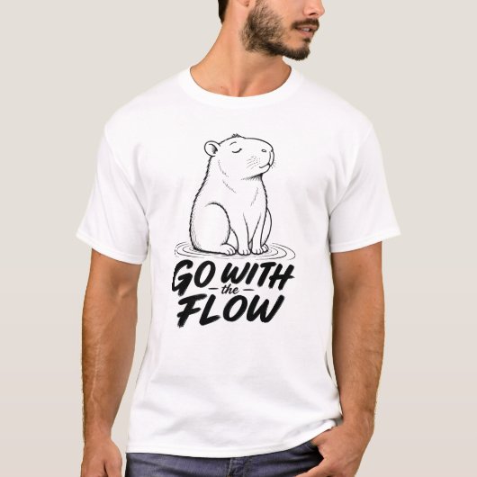 T-shirt Conception de capybara Go With the Flow (Devant)