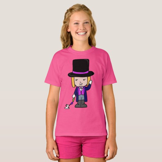 T-shirt Conception de caractères de dessin de magicien (Devant entier)