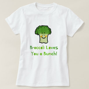 T-shirt Conception de caricature de jeu de brocoli Cute