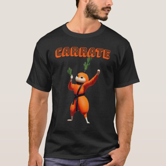 T-shirt Conception de carotte faisant du karaté (Devant)