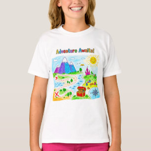 T-shirt Conception de carte au trésor pour enfants Aventur
