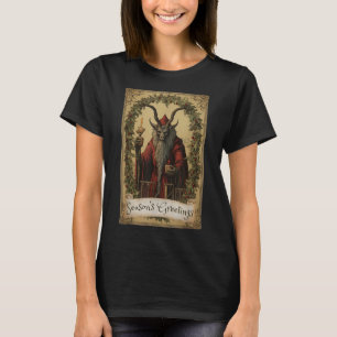 T-shirt Conception de carte de tarot de Krampus Noël Saiso