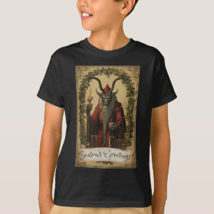 T-shirt Conception de carte de tarot de Krampus saison de