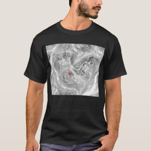 T-shirt Conception de carte topographique de la montagne é