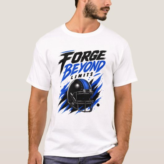 T-shirt Conception de casque de football Forge Beyond Limi (Devant)