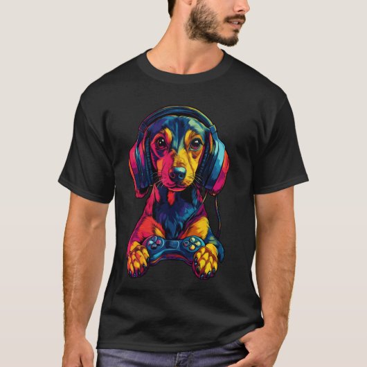 T-shirt Conception de casque de jeu pour amateurs de Dachs (Devant)