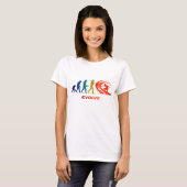 T-shirt Conception de cavalier de vague de silhouette d'év (Devant entier)