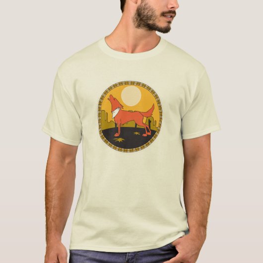 T-shirt conception de cercle de coyote cool (Devant)