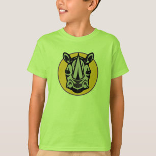 T-shirt conception de cercle de rhinocéros mascotte