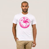 T-shirt Conception de cercle d'été flamant rose-68730 (Devant entier)
