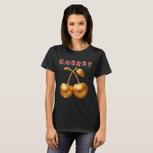 T-shirt Conception de Cerise Dorée avec Éclat Élégant (Devant entier)