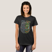 T-shirt Conception de cerveau Logique Vs Créativité (Devant entier)