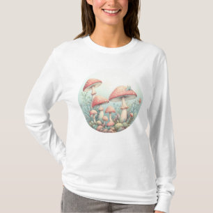 T-shirt Conception de champignons pastel rétro aux couleur
