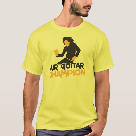 T-shirt Conception de champion d'Air guitar (Devant)