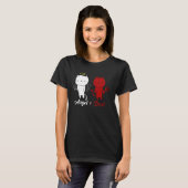 T-shirt Conception de chat ange et démon (Devant entier)