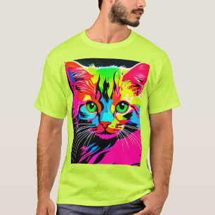 T-shirt Conception de chat colorée