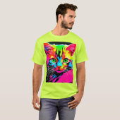 T-shirt Conception de chat colorée (Devant entier)