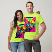 T-shirt Conception de chat colorée (Unisexe)