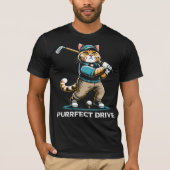 T-shirt Conception de chat de golf de Drive (Devant)