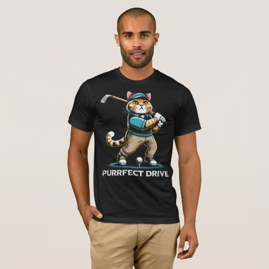 T-shirt Conception de chat de golf de Drive (Devant entier)