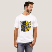T-shirt Conception de chat de graffiti urbain (Devant entier)