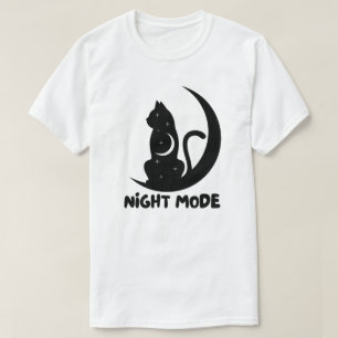 T-shirt Conception de chat de lune minimale